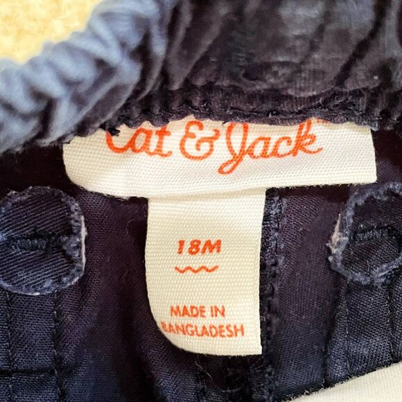 Cat & Jack Baby Boys Blue Shorts 4 Pockets Elastic Waist Drawstring Size 18m - Picture 4 of 5